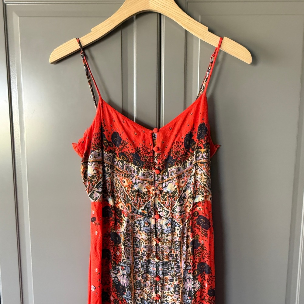 Intimately Free People Morning Song Maxi Dress, Cherry Combo,XS (NWOT) - Picture 6 of 15